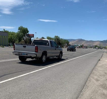 Truck on faded roadway