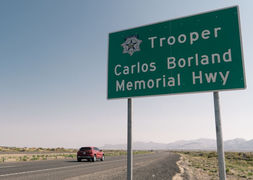 Roadside memorial cross