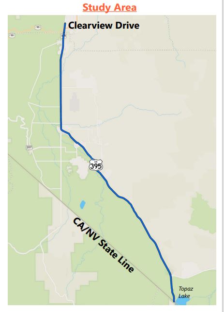 U.S. 395 Southern Sierra Study Map