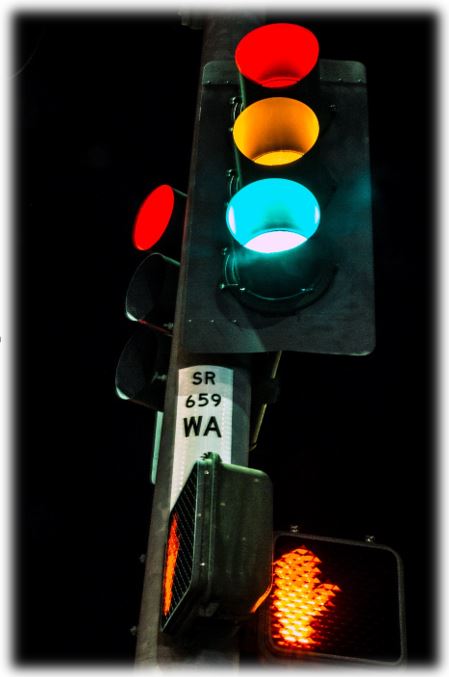 A photo of a traffic light