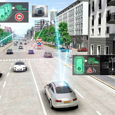 Audi Countdown to Green Graphic - Cars Connected to Traffic Signals